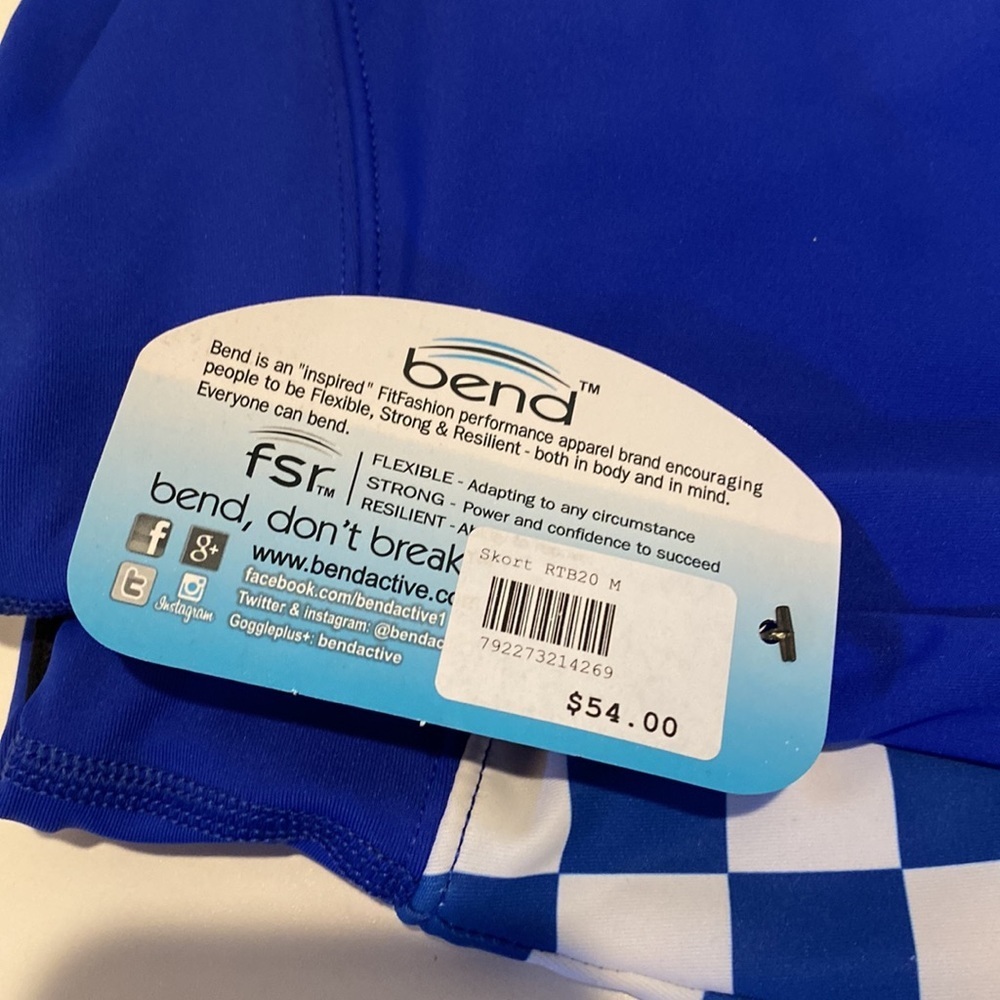 Bend Active RTB Performance Running Skort Royal Blue and Jockey Silk M $65 - Picture 5 of 5